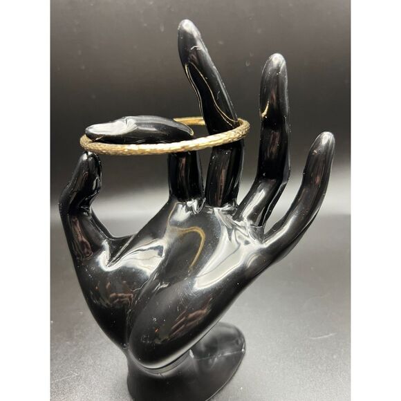 Hammered Gold Bangle Bracelet - Picture 1 of 6